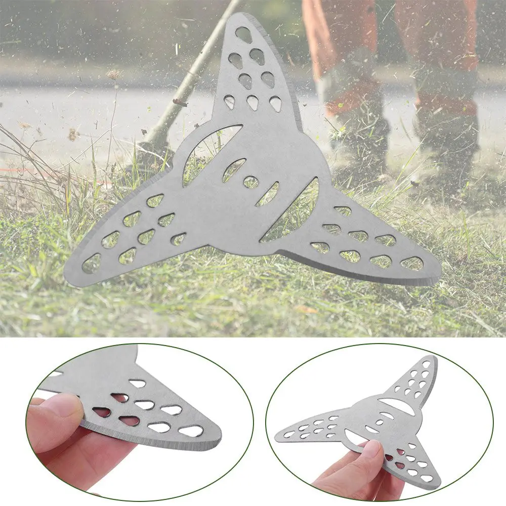 3 Teeth Grass Trimmer Cutter Heads Stainless Steel Mental Cutter Brush Cutter Multifunctional Weeding Tool Weed Eater