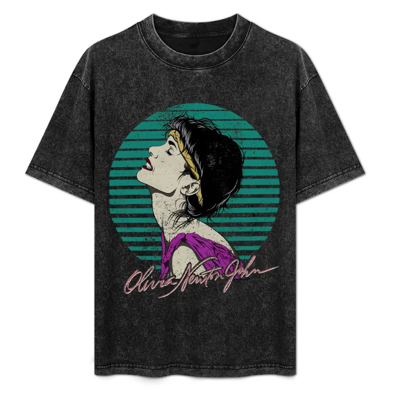 

Olivia Newton John Classic Olivia Newton-John 80s T-Shirt Street Style Casual Tee Shirt