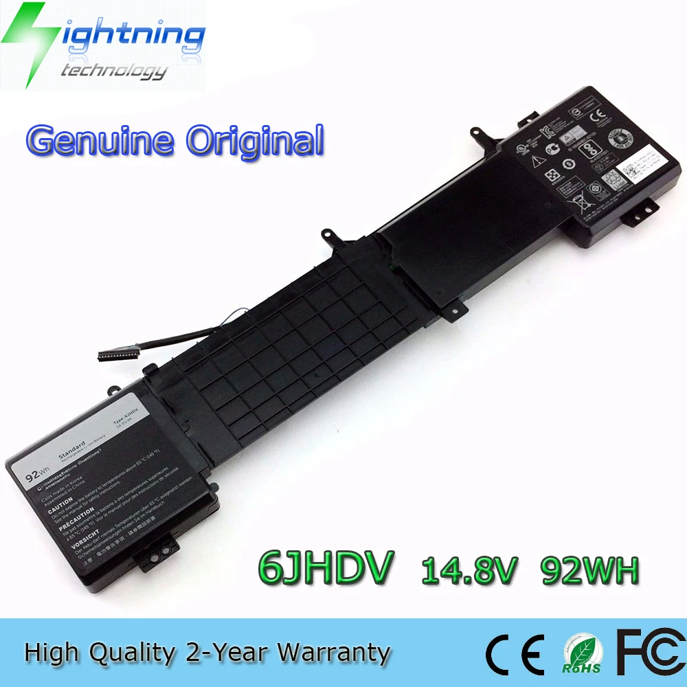 New Genuine Original 6JHDV 14.8V 92Wh Laptop Battery for Dell Alienware 17 R2 R3 ALW17ED 6JHCY ALW17ER ALW17ED-2728 ALW17ED-4718