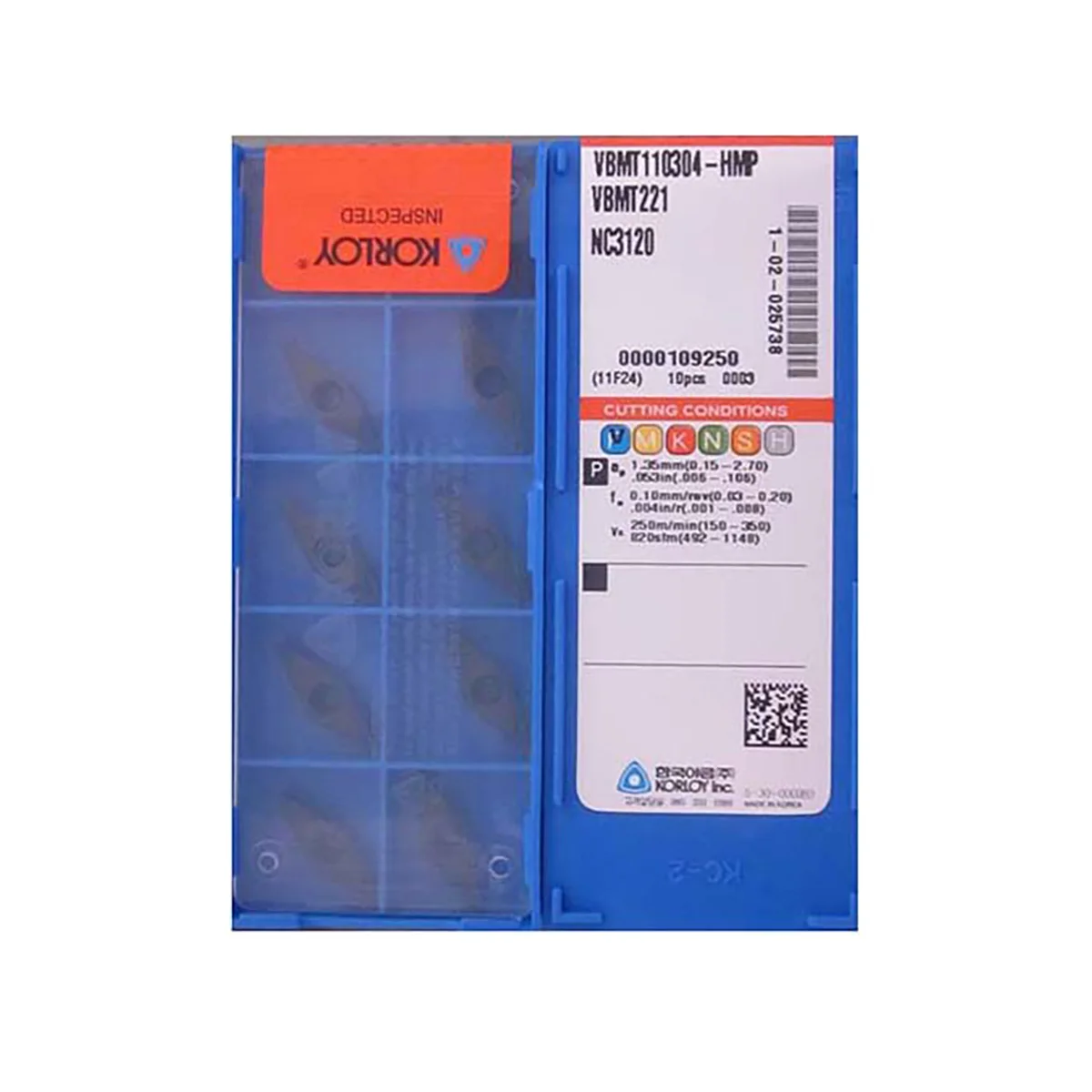 

Korloy 100% оригинальный VBMT VBMT110304 VBMT160404 VBMT160408 -HMP NC3020 NC3030 NC3120 PC9030 NC3225 Поворотная вставка