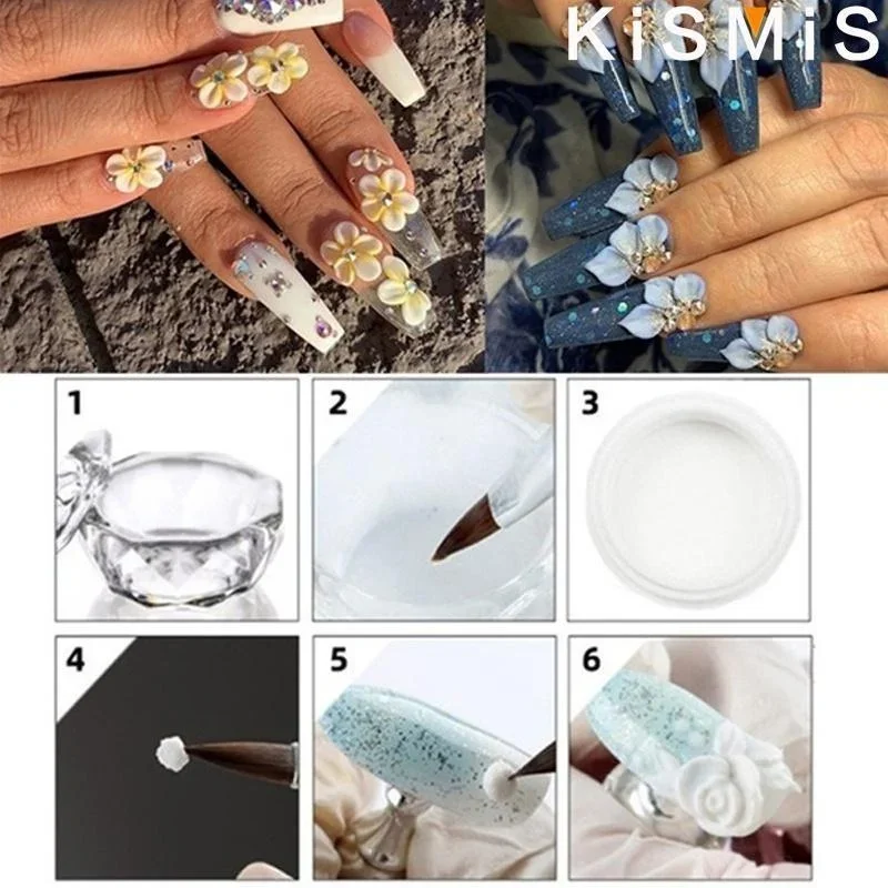 5 個プロフェッショナルアクリル液体ネイルアートキットブラシ付き UV ジェルアクリルパウダーマニキュア DIY ツールネイルデザイン用