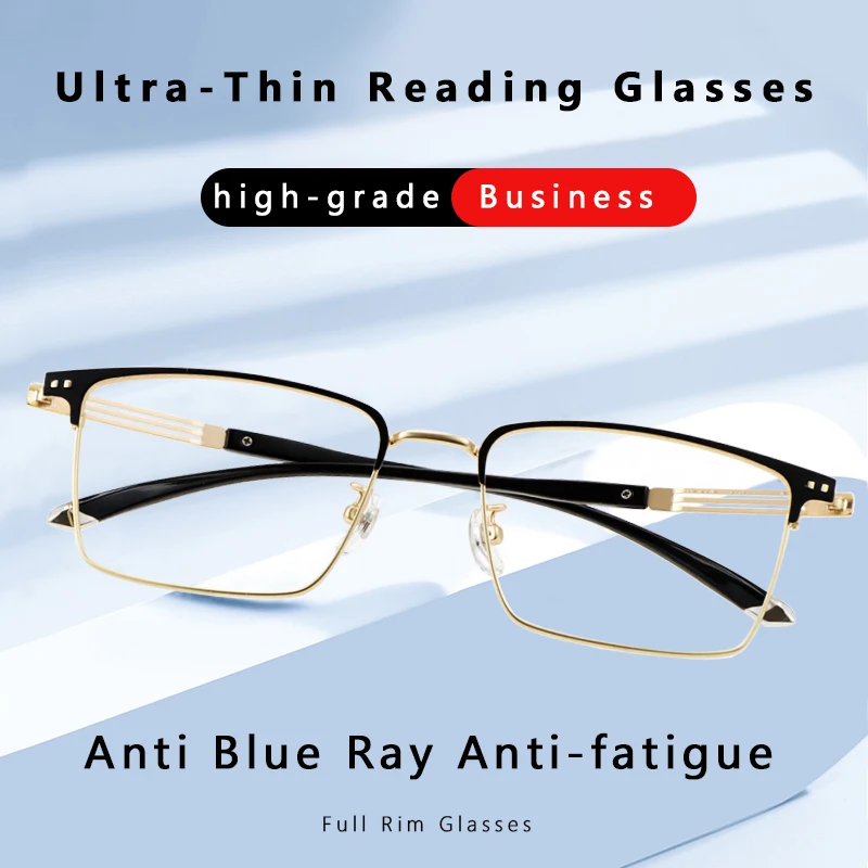 

Ultra-Thin Reading Glasses for Men,Blue Light Blocking Magnifying Glasses, Anti UV Ray/Eye Strain/Glare,Presbyopic glasses