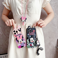 3D Ears Cartoon Minnie Mickey Toy Phone Holder Case For Huawei Nova 12 SE 12i 12S 13 Pro Lite Ultra With Strap Cover