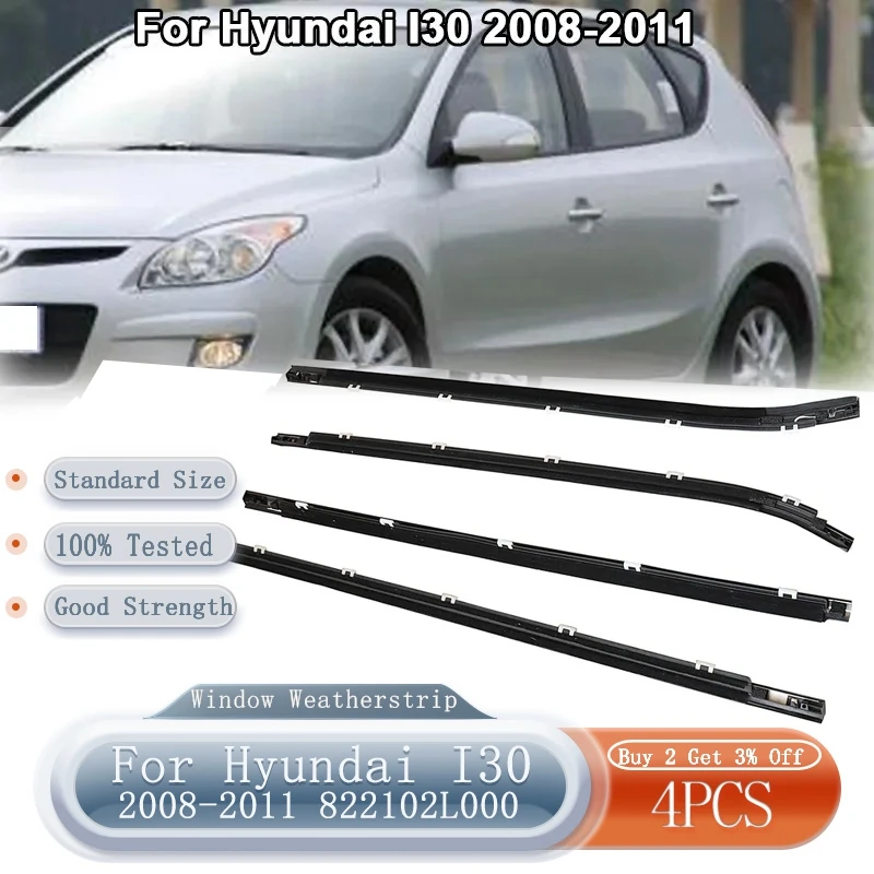 

Car Side Window Weather Strip Window Glass Waterproof Pressure Weatherstrip Sealing Trim for Hyundai I30 2008-2011 822102L000