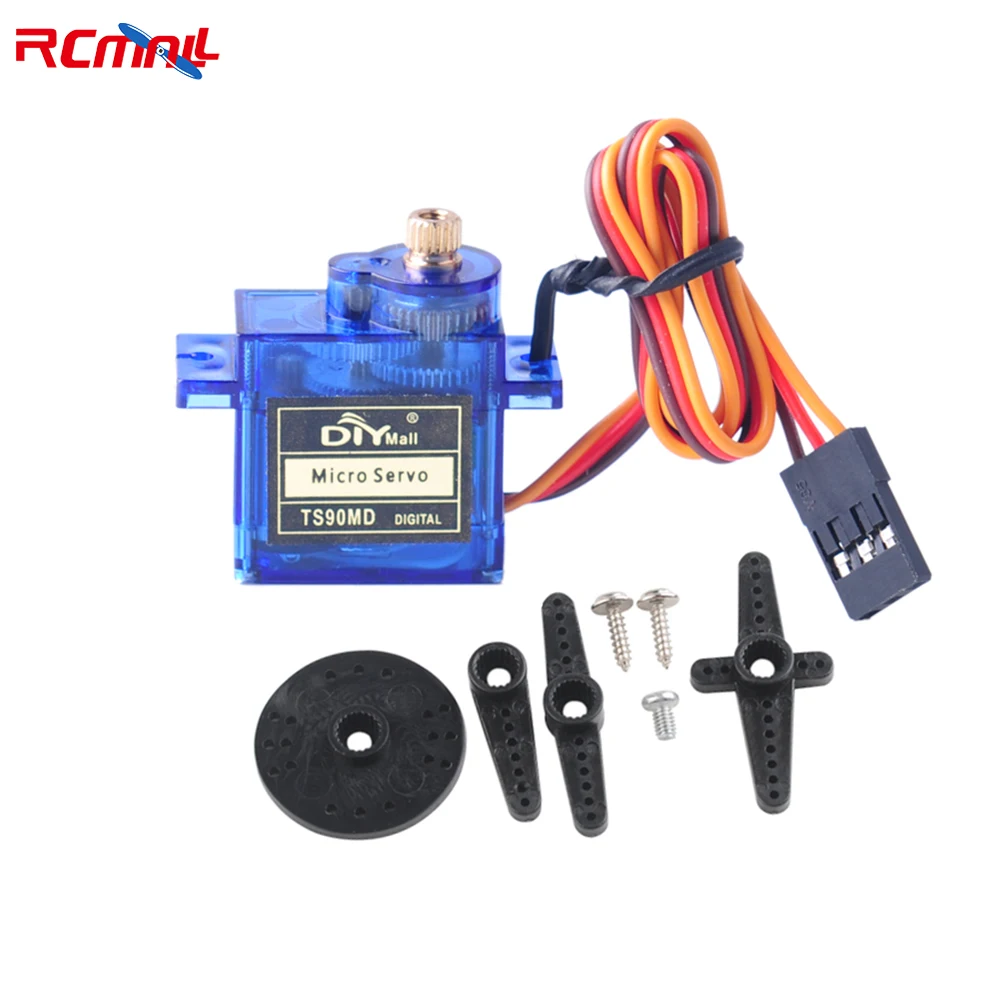 RCmall TS90MD Micro 9g Digital Servo Full Metal Gear SG90 90/180/270 Degree Adjustable Speed 360 Degree Continuous Rotation