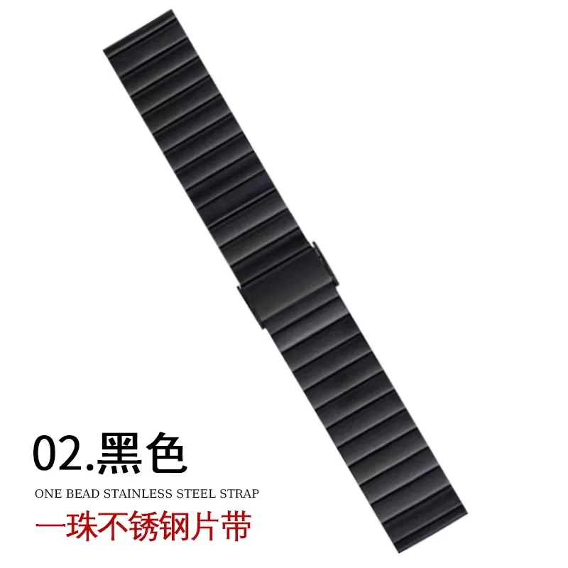 Stainless Steel  Watch Strap, Straight End Steel Bracelet pin Buckle Universal Replacement Watch Strap, 18/20/22/24mm