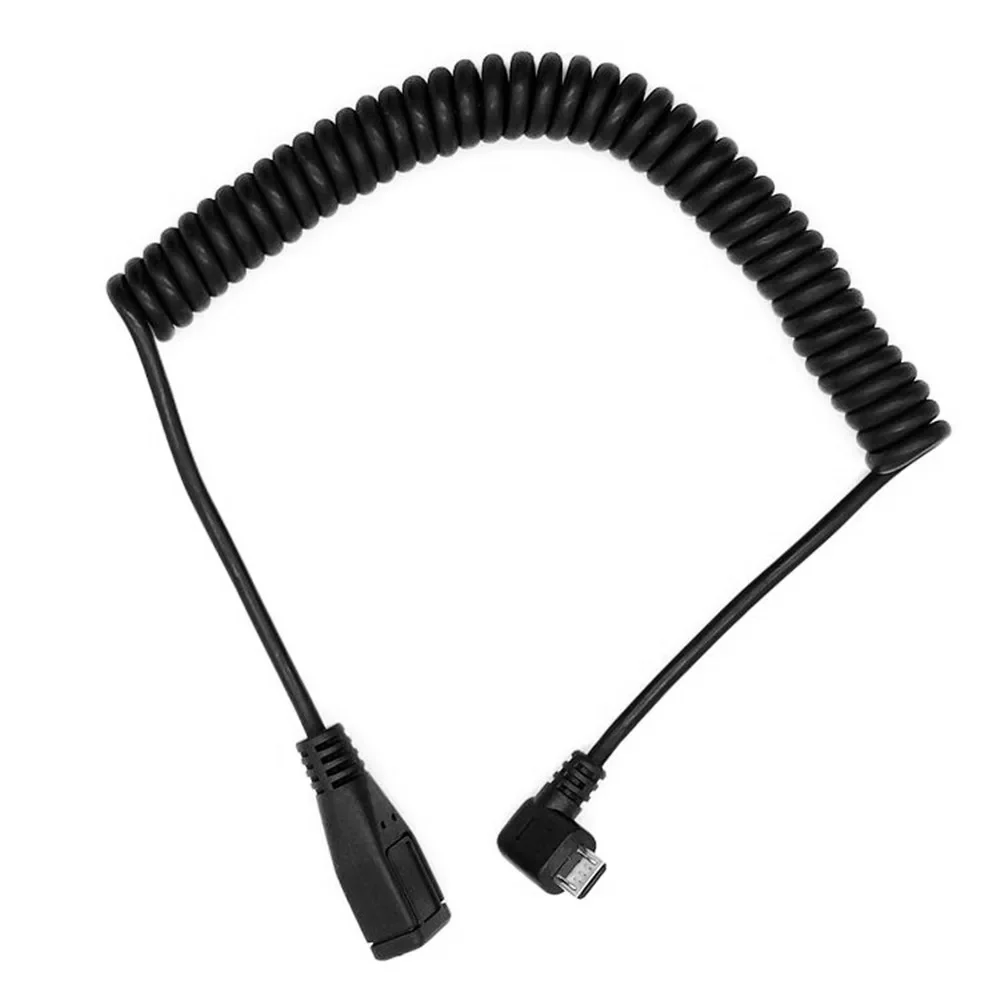 

Stretchable Micro USB left and right 90 ° male and female cable spring data extension cable 50CM