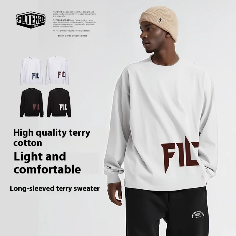 

FILTERED Men's Cotton Athletic Couple Sweatshirt Round Neck Women's Autumn and Winter Boxing Wear Casual Fitness Clothes TMY010
