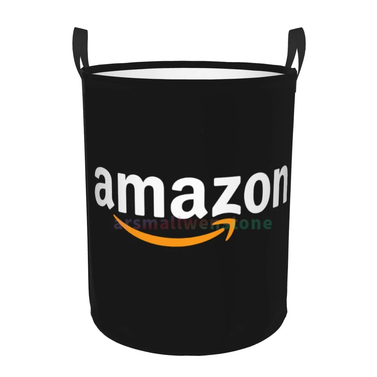 Cesto de lavandería redondo con logotipo de Amazon, cesta de almacenamiento de juguetes, organizador de ropa, Papelera para el hogar, Baño, Dormitorio, guardería