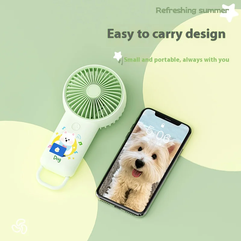 Q مظهر لطيف ثلاث سرعات عالية الرياح المدمجة المحمولة الحد من الضوضاء منخفضة ديسيبل USB شحن مروحة صغيرة محمولة قابلة للتعليق