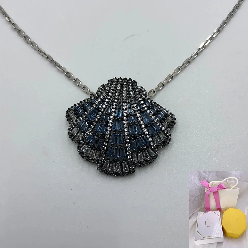 

Новая мода Идиллия кулон и брошь синяя ракушка прозрачный круглый имитация кристаллов изысканные ювелирные изделия подарок на фестиваль