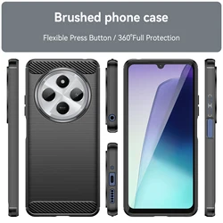 Rubber Carbon Fiber Soft TPU Silicone Back Cover For Redmi 14C Phone Case