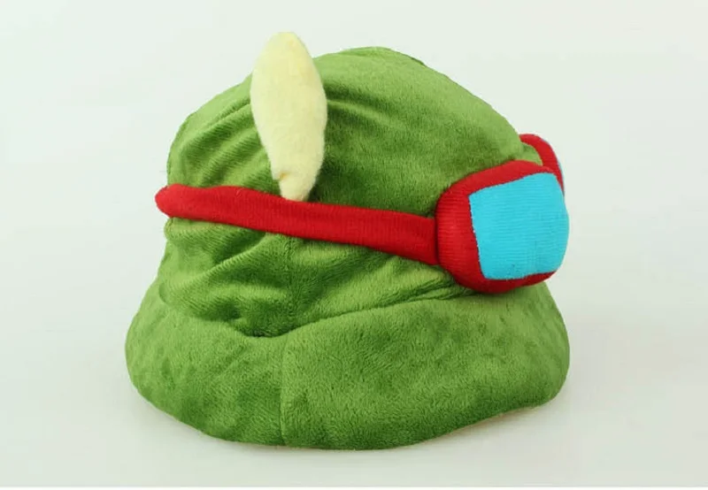 Kawaii Swift Scout Timor Teemo's Hat Men Women Game LOL Cosplay Costume Warm Plush Hat Green Cap