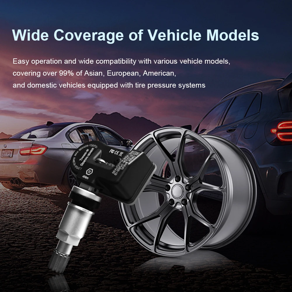 Programmable Universal TPMS With Diagnostic Programming Tool Tire Pressure Monitoring Sensor 315MHz and 433MHz Car Accessories