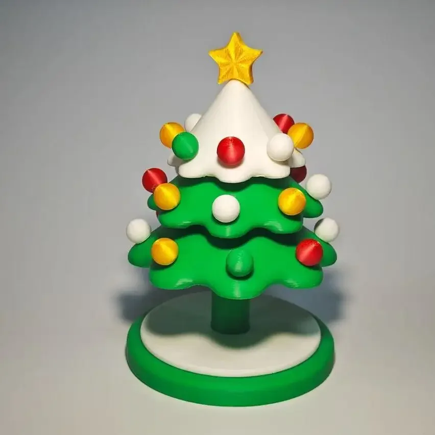Rotating Christmas Tree Dancing Tabletop Car Ornaments 3D Printing Toys Christmas Gifts Decompression DIY Casual