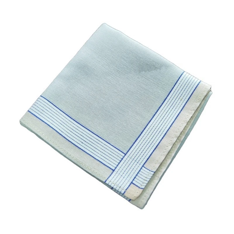 Portable 43x43cm Striped Pattern Handkerchief for Male Gentleman Polyester Handkerchief Printed Groom Handkerchief