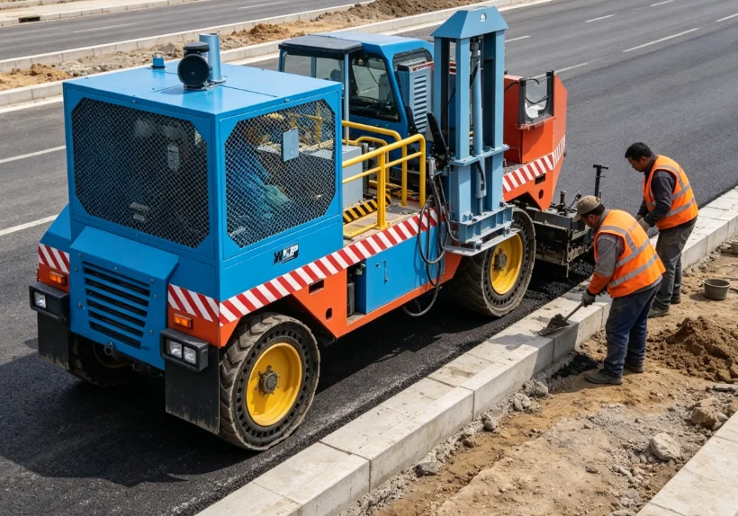 Concrete Curb Making Machine Automatic walking curb stone forming device used in street pavement engineering work