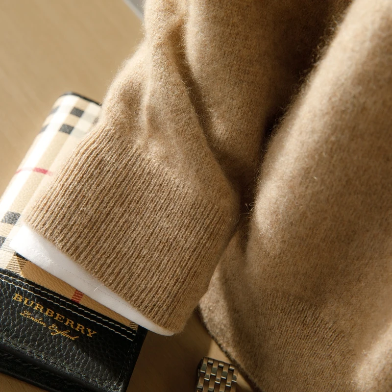 

Мужской высококачественный свитер из 100% кашемира, пуловер с воротником-стойкой, осень-зима, элегантный повседневный кашемировый трикотаж, мягкая теплая одежда, топы