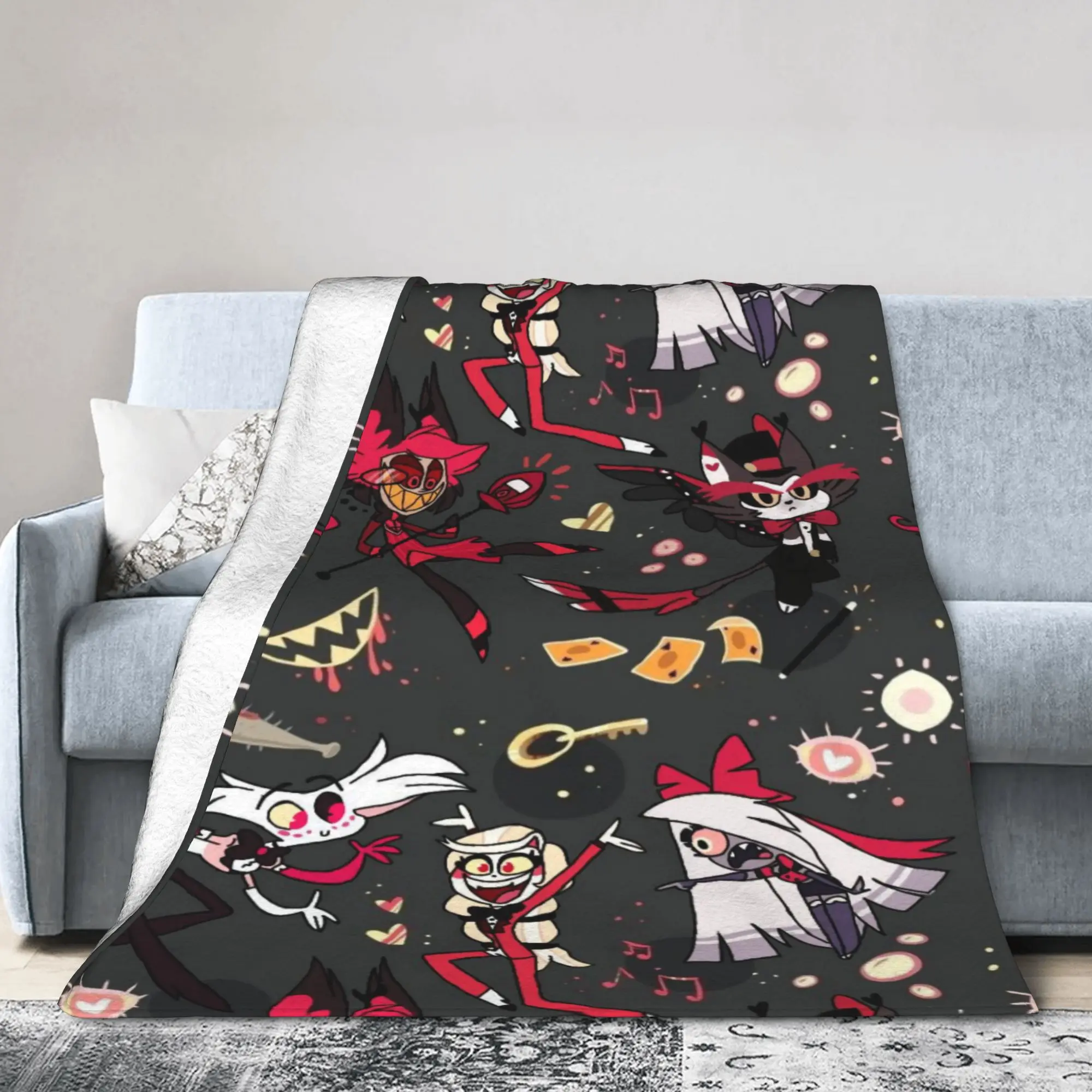 Comfort Hazbins Hotels season 2 Blanket Stuff Sofa Decorative  Blanket Throw Warm Fleece for Outdoor