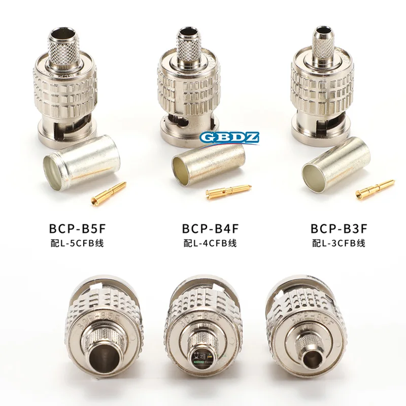 1-20 PCS 75 ohm Digital HD BNC/Q9 Connector Plug Cold-Pressed Solder-Free Video Monitoring  Cable Connectors BCP-B4F B5F B3F