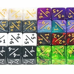 10pcs Six Sided Dice Set D6 Counters +1/+1 and -1/-1 Set for Entertainment games