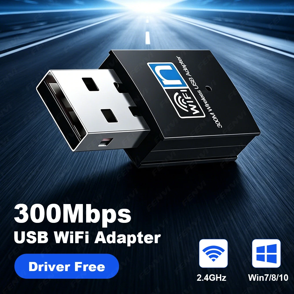 300Mbps USB WiFi Bluetooth 4.2 Adapter 2.4GHz Wireless Network Card Combo Dongle Driver Free for Windows 7/8/10 PC Laptop
