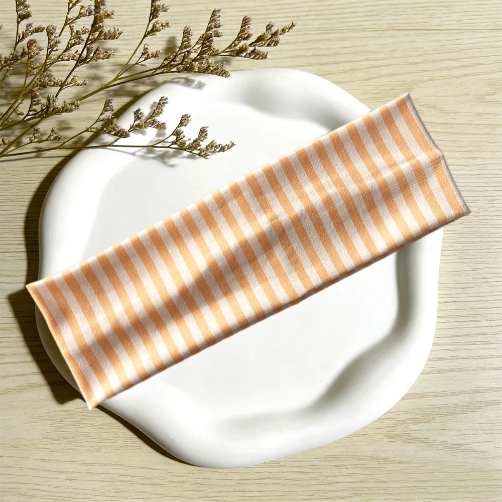 New Sweat Absorbing Stripe Headband Anti-Slip Polyester Sports Headband Stretchable Running Hairband