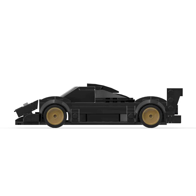 Juego de bloques de construcción de coche de carreras para niños, juguete de construcción de coche deportivo de MOC-56638, color negro, rompecabezas creativo