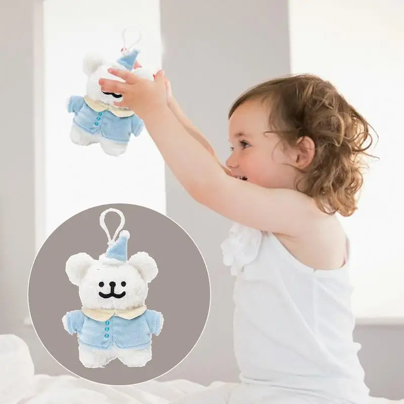 Porte-clés chien en peluche pour enfants, jouets porte-clés chien en peluche, animaux en peluche décoratifs, pendentif de sac pour sacs à dos