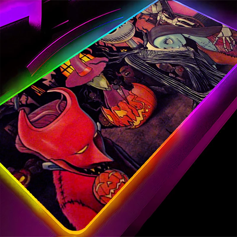 RGB LED Mouse Pad Laptop Keyboard Pad Non-Slip Anime Tablet Pad PC Accessories HD Mousepad J-jack S-skellington Gaming Desk Mat