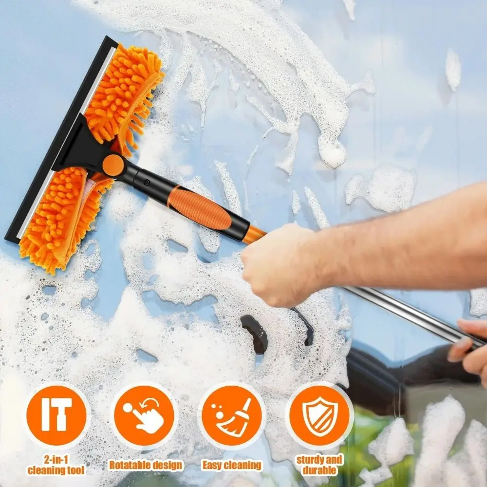 Max length 4.25m Window Squeegee Set Extension Pole Microfiber Glass Cleaner Set Dusting Cleaning 11 Style Combinations
