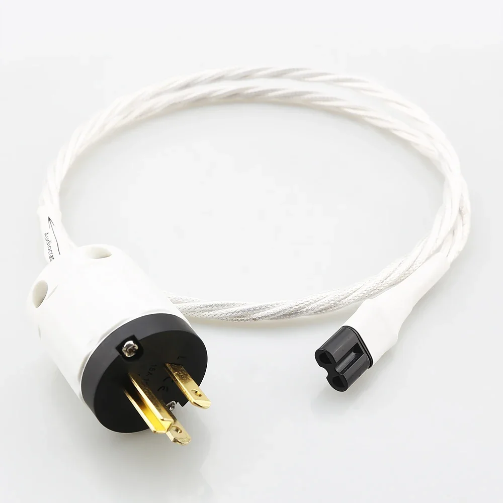Audiocrast High-End 7N OCC Stromkabel für Audiophile | Vergoldeter Acht-förmiger Anschluss – Detail 1