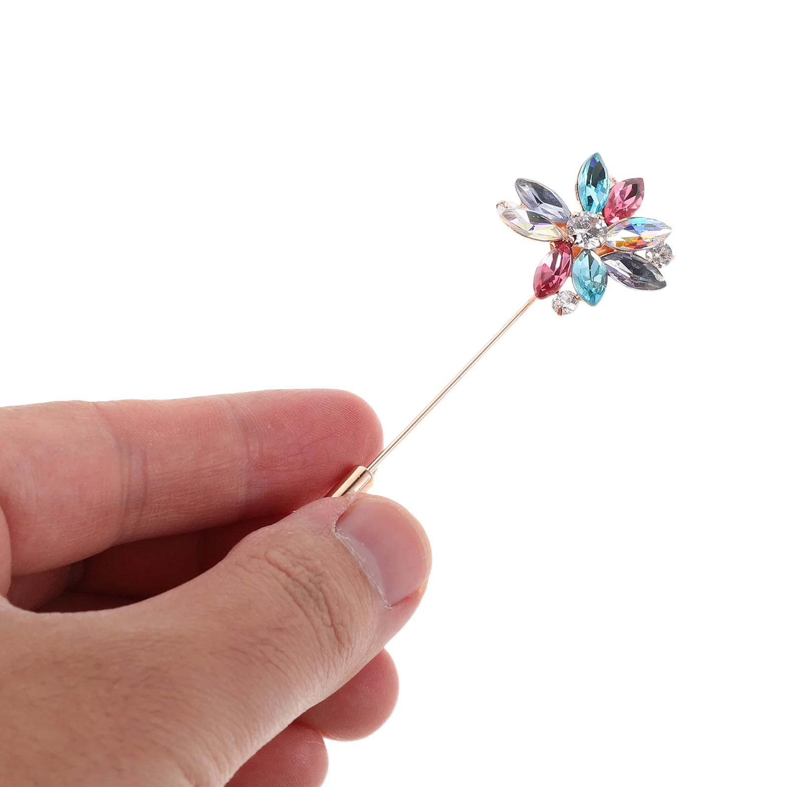 

Multicolor Flower Brooch Pin Crystal Rhinestone Lapel Pin for Clothes Hats Bags Wedding Party Jewelry Accessories