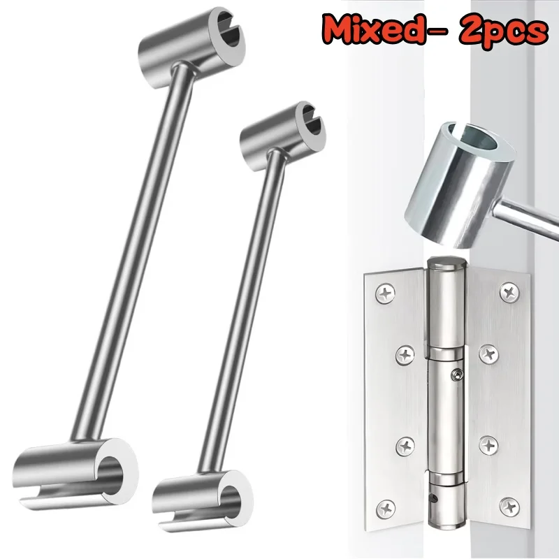 2PCS Hinges Gap Adjusting Wrench Double-Headed Door Hinge Repair Spanner Round Bolt Labor-Saving Door Hinges Gaps Repair Tools