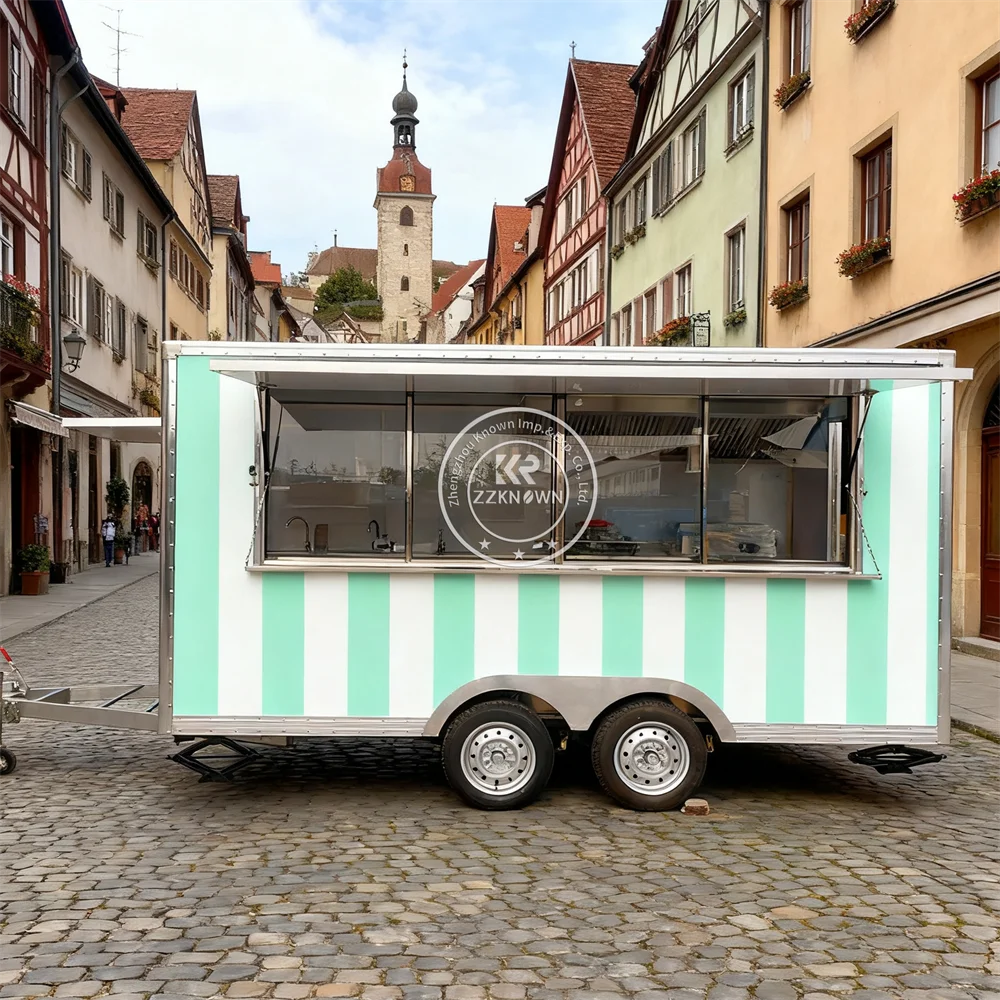 مقطورة تقديم الطعام، مقطورة الطعام، عربة الآيس كريم المتنقلة المجهزة بالكامل، شاحنة طعام القهوة في الشوارع للبيع #2