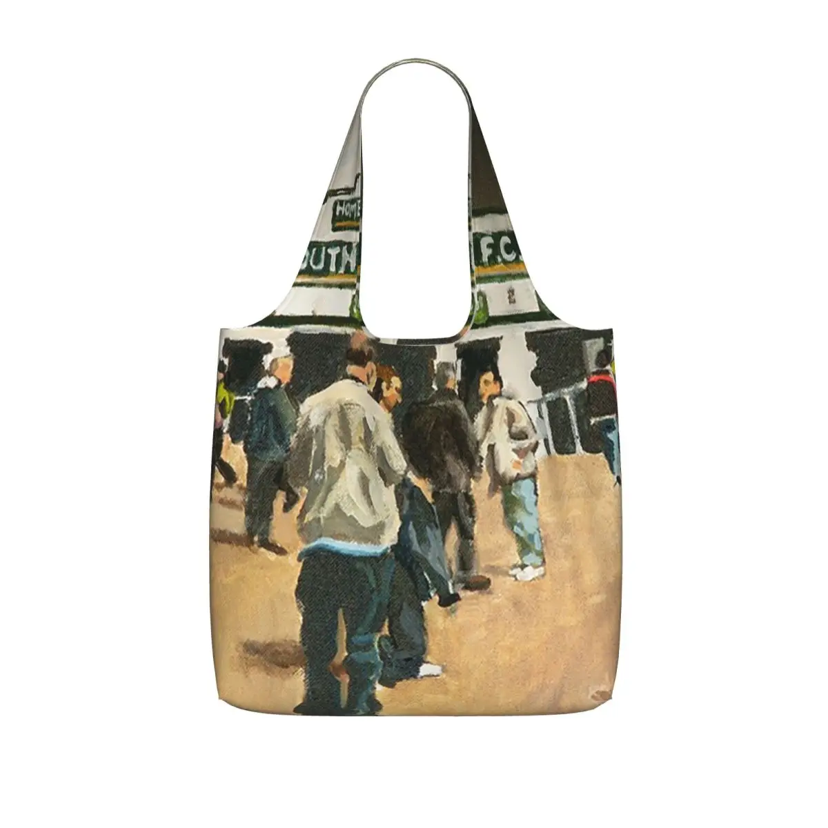 Plymouth Argyle Shopping Tote Bag Canvas Large Capacity Shoulder Bags Shopper Grocery Handbag for Women