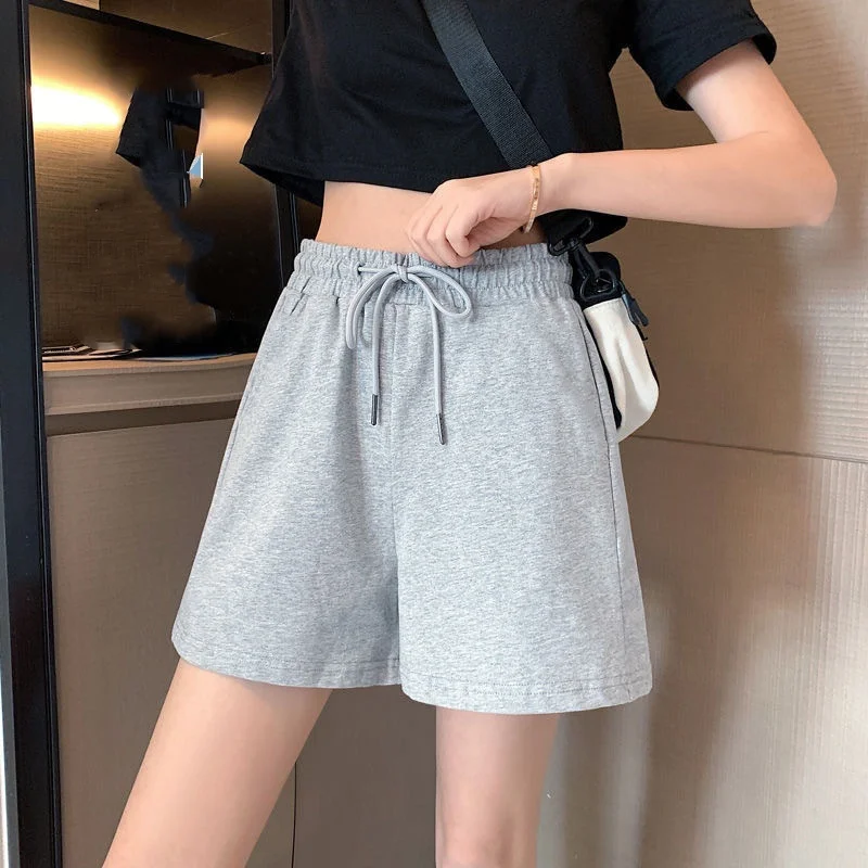 شورت كتان غير رسمي للنساء ، شورت تمرين رياضي ، بنطلون قصير قطني ، خصر مرتفع ، شورت نسائي أسود #1