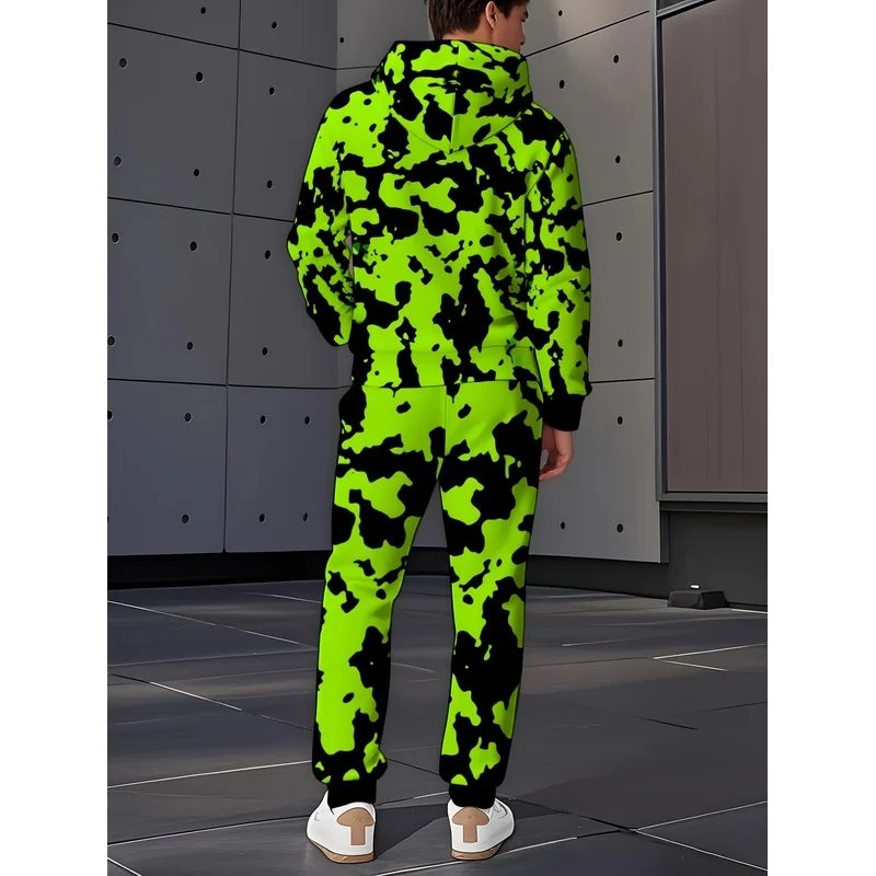Fashion Hooded Sweater Set For Daily Casual Sports, 2 Pieces Of Fashionable Personality, Neutral, Comfortable, Breathable Long