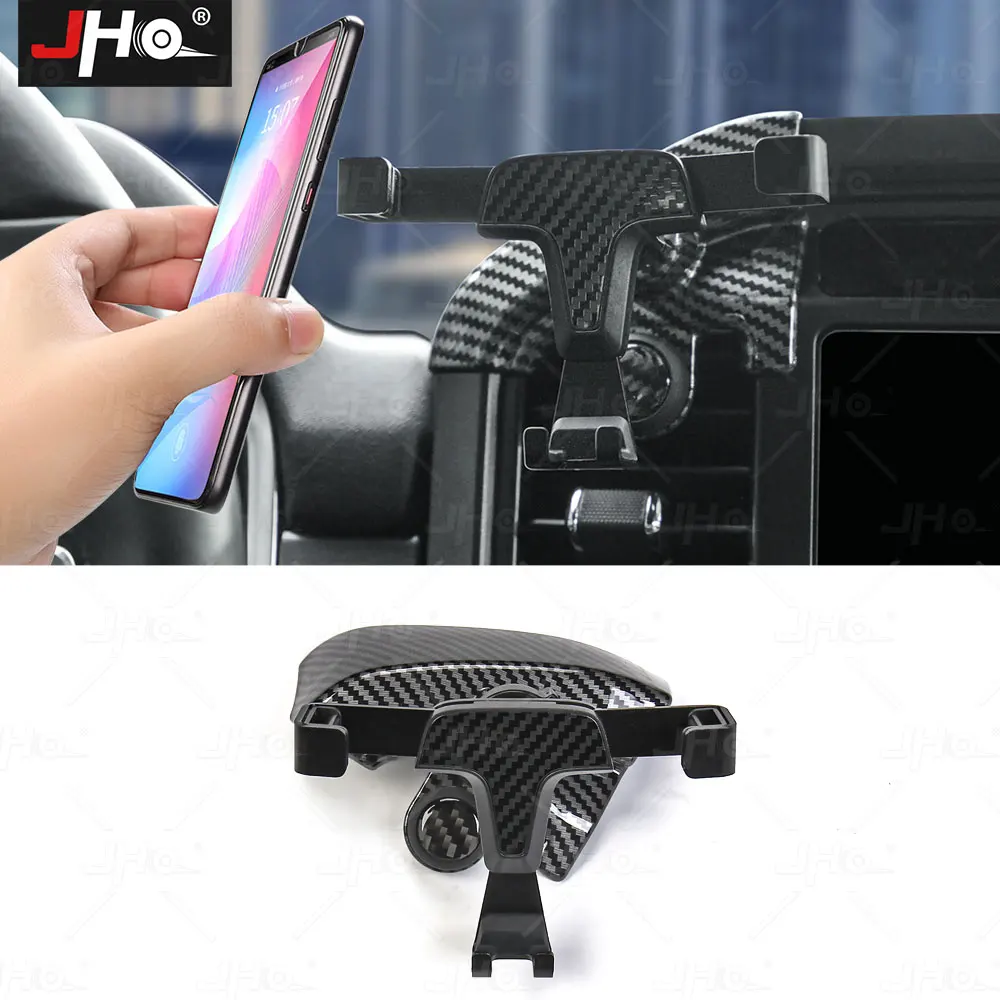 JHO Air Vent Phone Holder Mount  Carbon Grain Phone Support Bracket For Ford F150 Raptor 2021 2022 2023 Gen3 Car Accessories