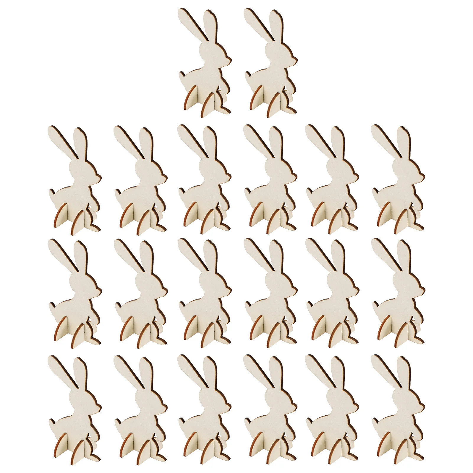 20 pezzi di decorazioni in legno ornamenti di coniglietti fai da te forniture artigianali fatte a mano per bambini decorazioni per feste di Pasqua accessori fai da te di Pasqua