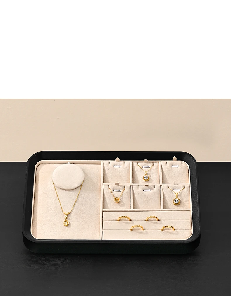Oirlv Hochwertige Schmuck-Präsentationsplatten Schmuck-Ausstellungsvitrine für Halsketten Ringe Schmuck-Aufbewahrungsorganizer für Geschäfte – Detail 3