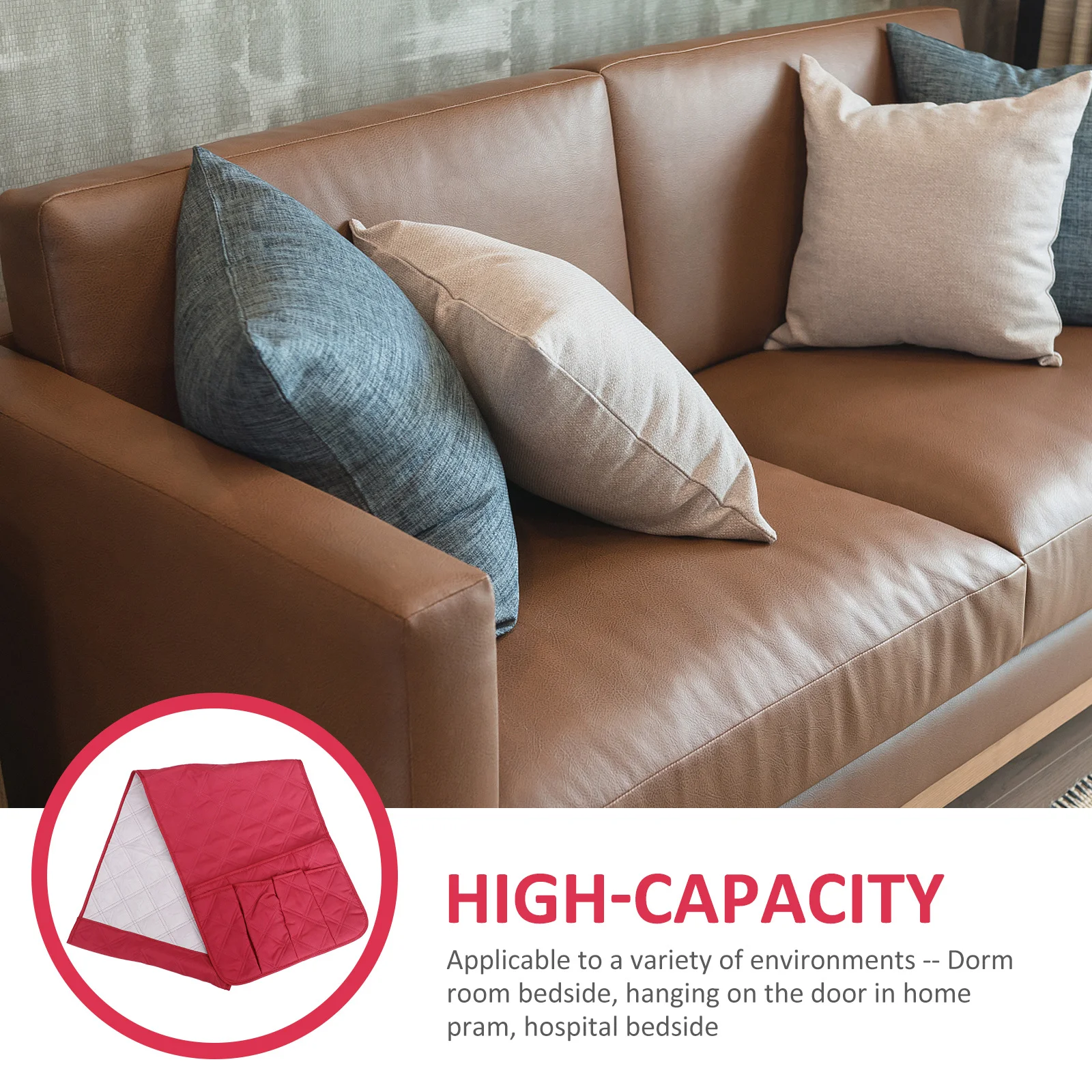 

1Pcs Bedside Hanging Storage Bag Felt Fabric Organizer Large Capacity for Sofa Dorm Car Bed Rail Holder Sofa Side Storage Bag