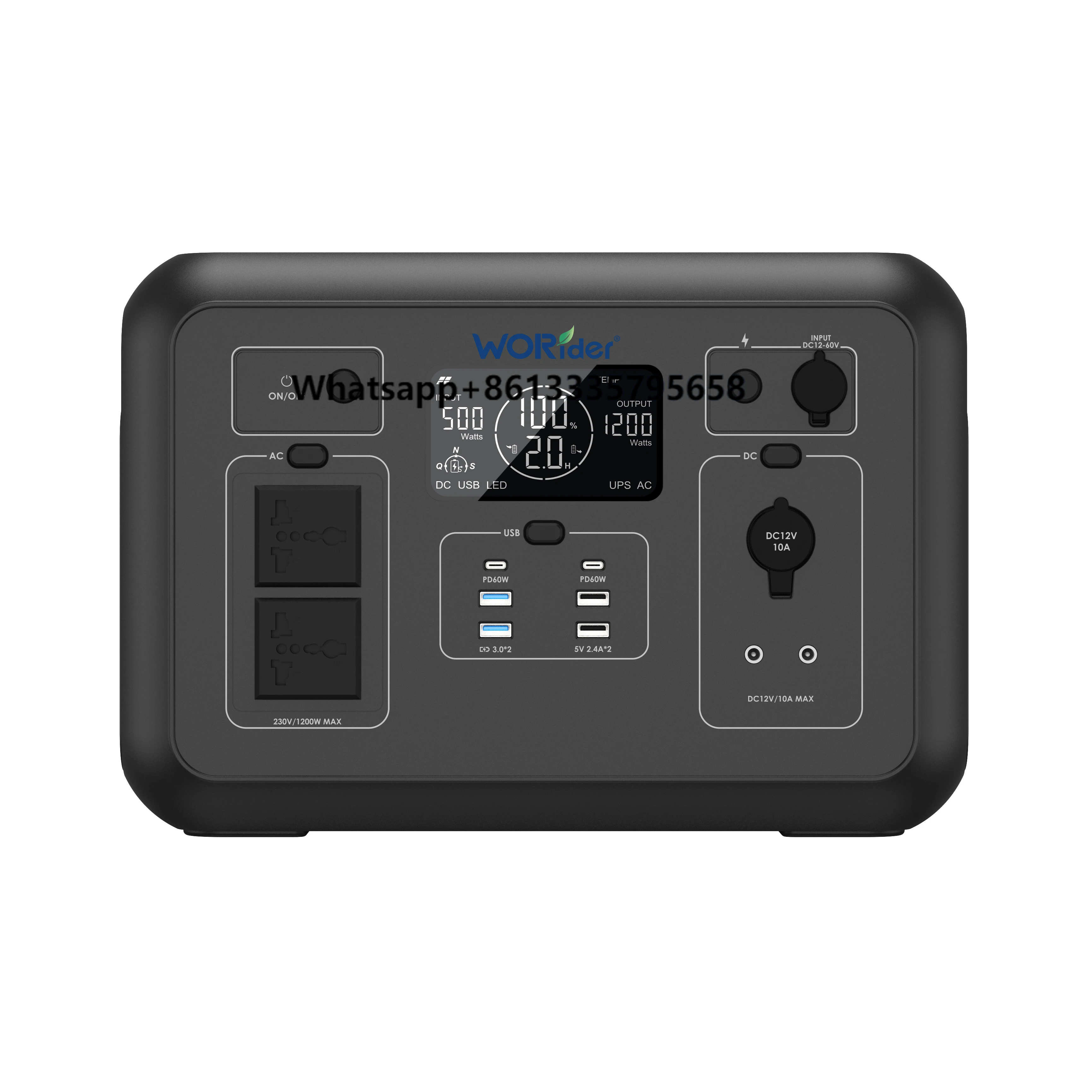 

LiFePO4 Power Station Battery DC Input 12V 60V Portable Power Station for Camping