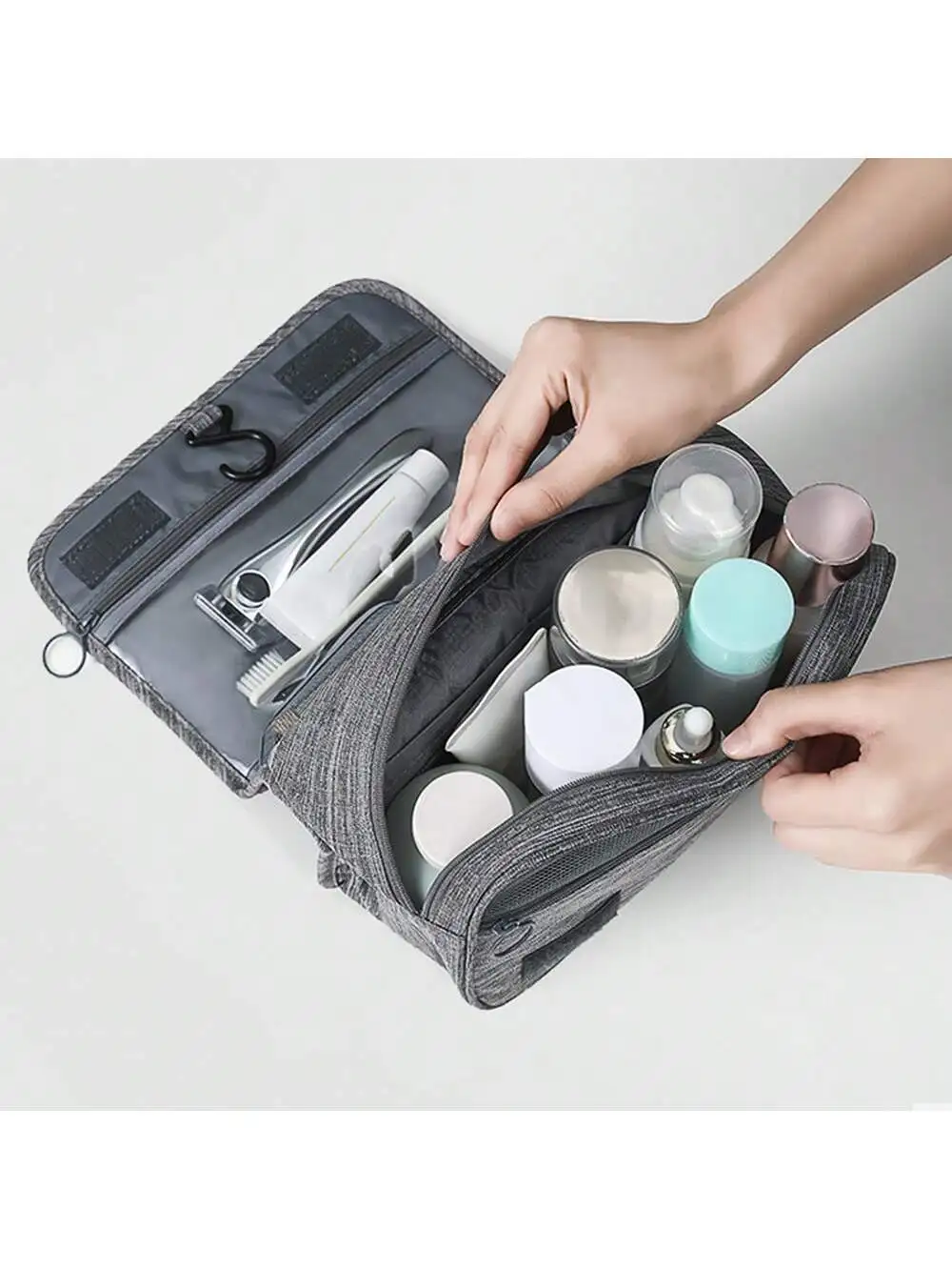 1PC Borse per trucco da viaggio in tessuto Oxford Borsa per cosmetici impermeabile da donna Articoli da toeletta Organizzatore Appeso Separazione