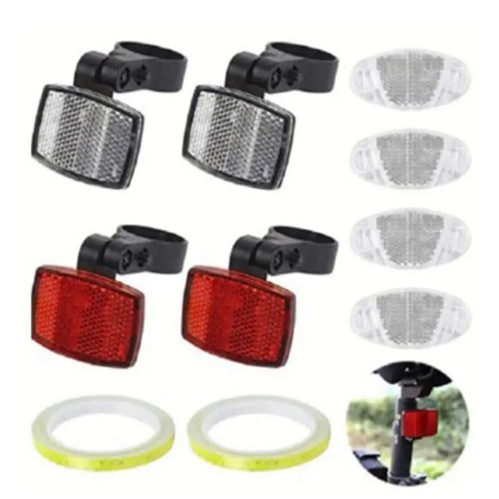 AliExpress NONE 1pc/1Set Plastic Bike Reflector Taillights Front and Rear 10 Styles Bicycle Safety Night Bike Back Accessories