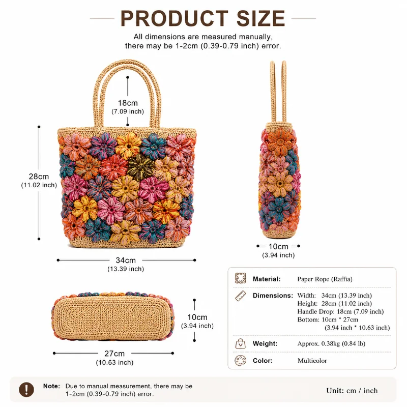 حقيبة يد نسائية مصنوعة يدويًا  - مراجعة Women'S Raffia Bags وسعره