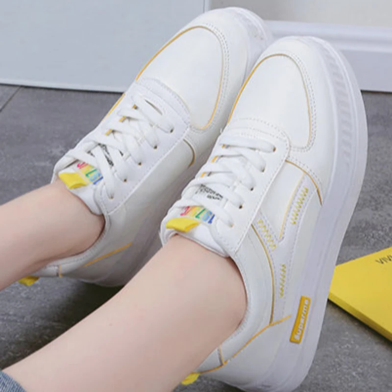 

Lace Up Ladies Footwear Flat Women's Sports Shoes Athletic Sneakers Deals On Offer A Vulcanized Shoe Daily Routine Sale Korean H