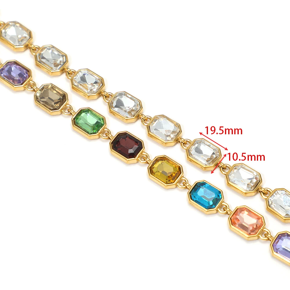 1 Meter Stainless Steel Exquisite Zircon Chains Collarbone Chains for DIY Luxury Jewelry Making Bracelet Necklace Material Bulk view 2