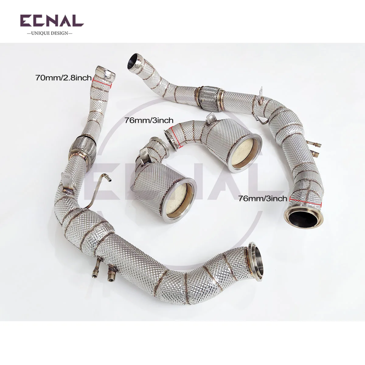 

Выхлопная система Ecnal для Porsche Panamera 971 2.9T 2019-2023, водосточная труба и передняя труба со спортивной выхлопной трубой OPF SS304