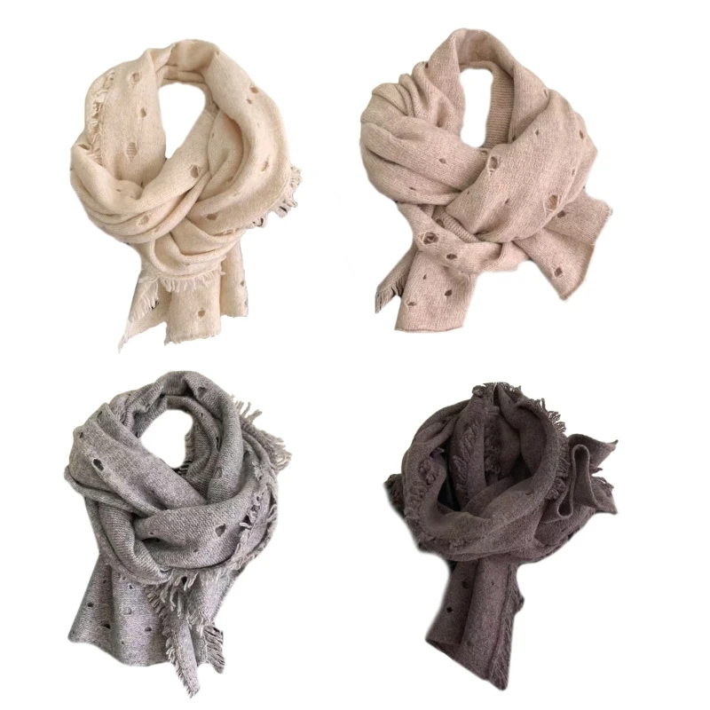 Femmes écharpe en détresse petit col chaud tricoté cou chaud foulard col automne hiver cou écharpe